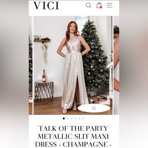 NWT never worn. Champaign silky maxi formal dress